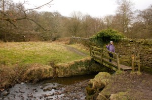 Crossing a stream, Lyme Park